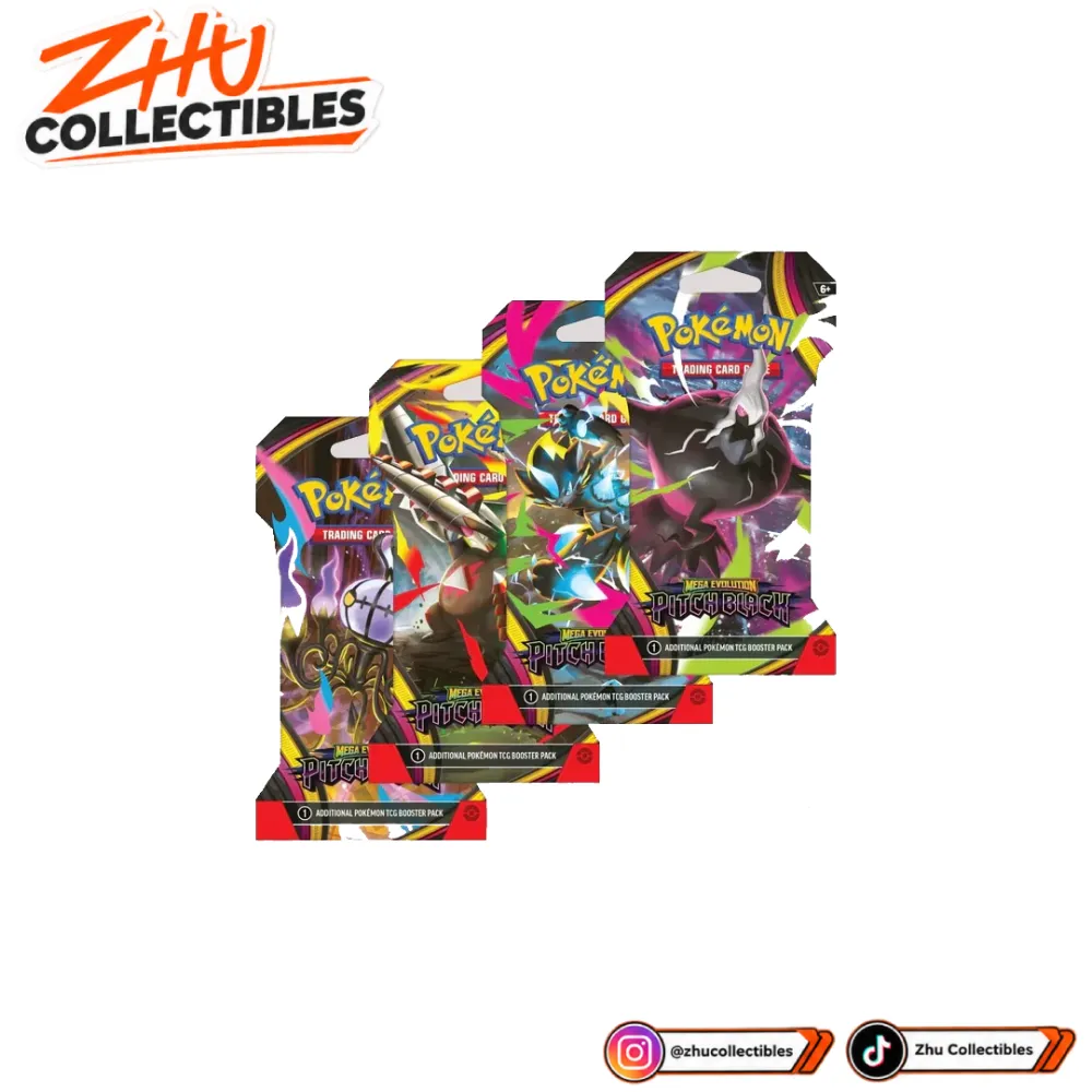 Pokémon TCG Mega Evolution Pitch Black Sleeved Booster Pack English Original – ME05